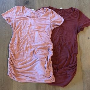 2 Pregnancy Shirts/Tops - Ruched sides